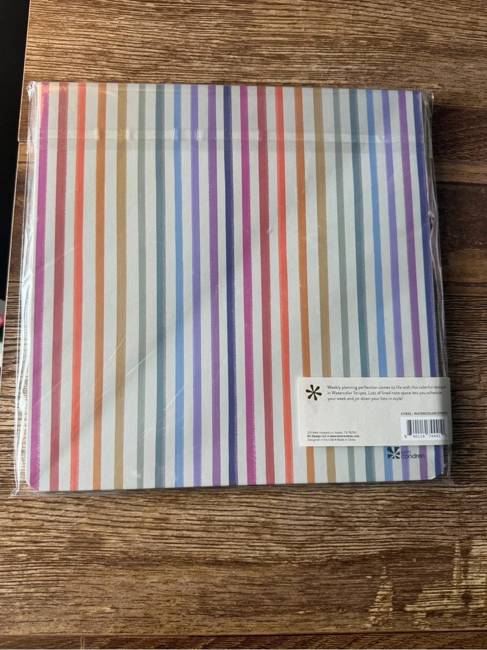 Erin Condren Watercolor Stripes Weekly Planner Pad - Multicolor Stripes